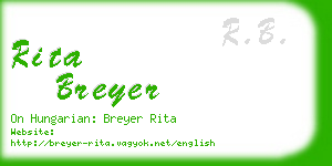 rita breyer business card